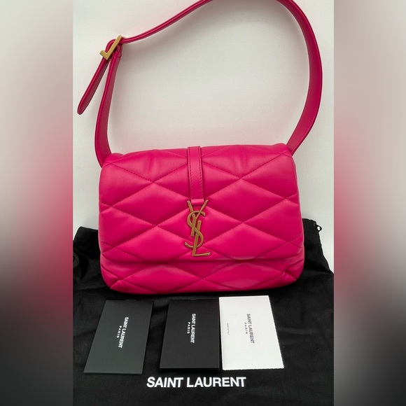 BRAND NEW Saint Laurent YSL Le 57 Leather Shoulder Bag Quilted Purse Pink! - Picture 5 of 16